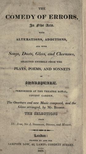 A Comedy of Errors cover