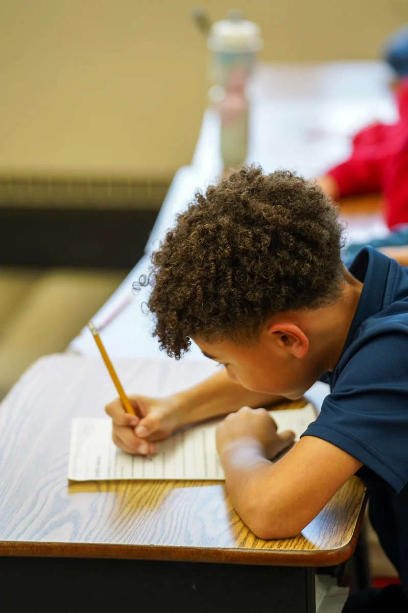 A student working independently
